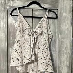 Tie front peplum top